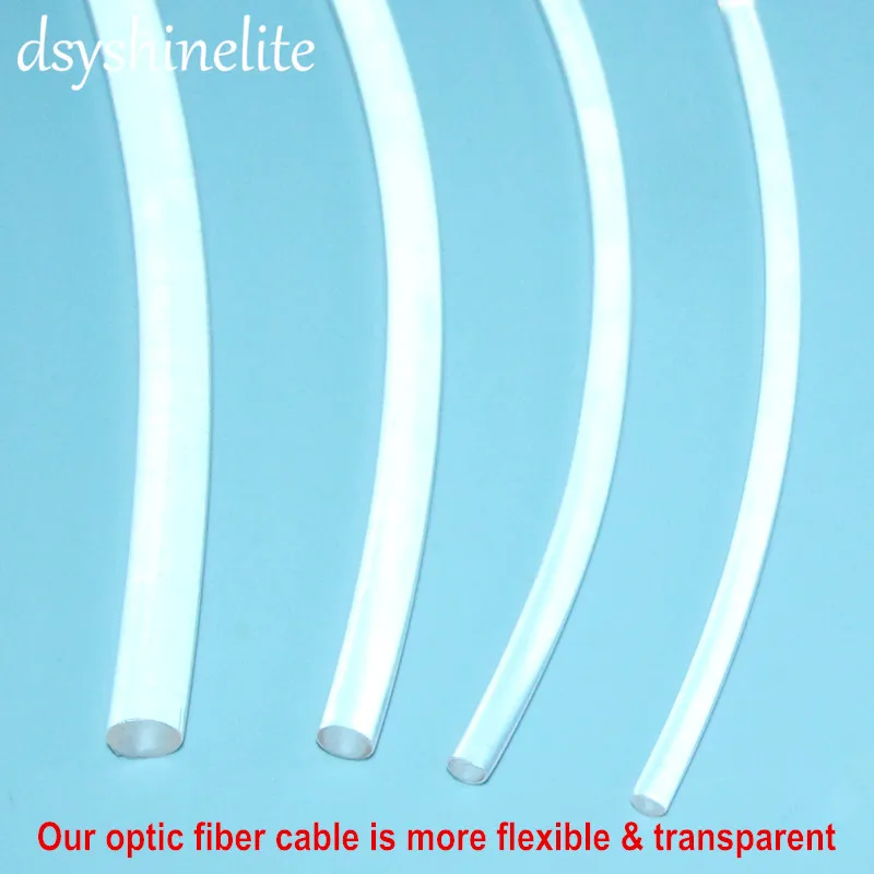 Fiber Optic Cable Optic PMMA Fiber Cable All Kinds of Sizes 1.5mm to 10mm Side Emitting Guiding Light Edge Lighting EL Wire Replacement