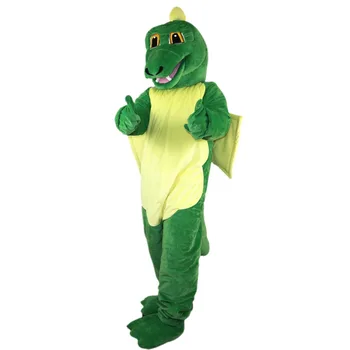 

Hot Sale Green dinosaur Magic dragon Mascot Costume Adult Size Halloween Outfit Fancy Dress Suit Free Shipping 2019New