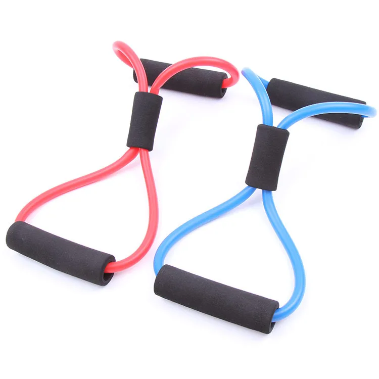 Hot Yoga Fitness Resistance 8 Type Muscle Chest Expander Rope Workout Yoga Fitness Tube Sports Pulling Exerciser(random color