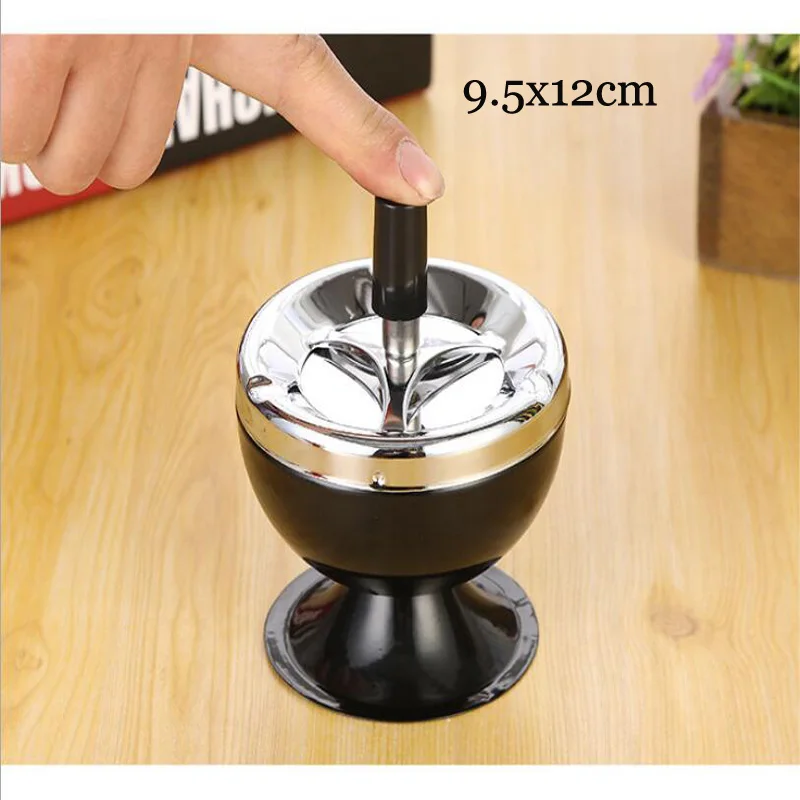 black wine glass Пепельница из нержавеющей стали, товары для дома, вращающаяся с крышкой, круглая пепельница для сигарет с вращающимся держателем - Цвет: black wine glass