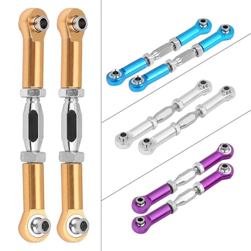 

2pcs Machined Steering Rod RC Linkage Servo Rod Replacement Accessory For HSP 94111 / 94188 RC Car Upgrade Aluminium Alloy