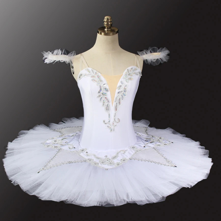 Adult Ballet Platter Tutu Skirt Dance Dress Pink Silver Classic Ballet Costume 