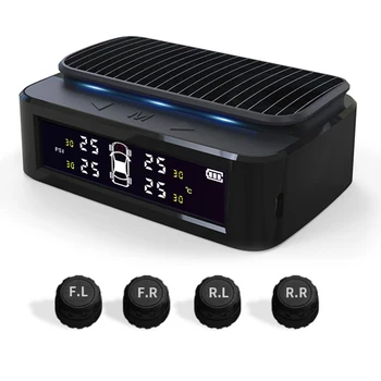 

LED Car TPMS Wireless Tire Pressure Monitor Alarm System 4 External Sensor