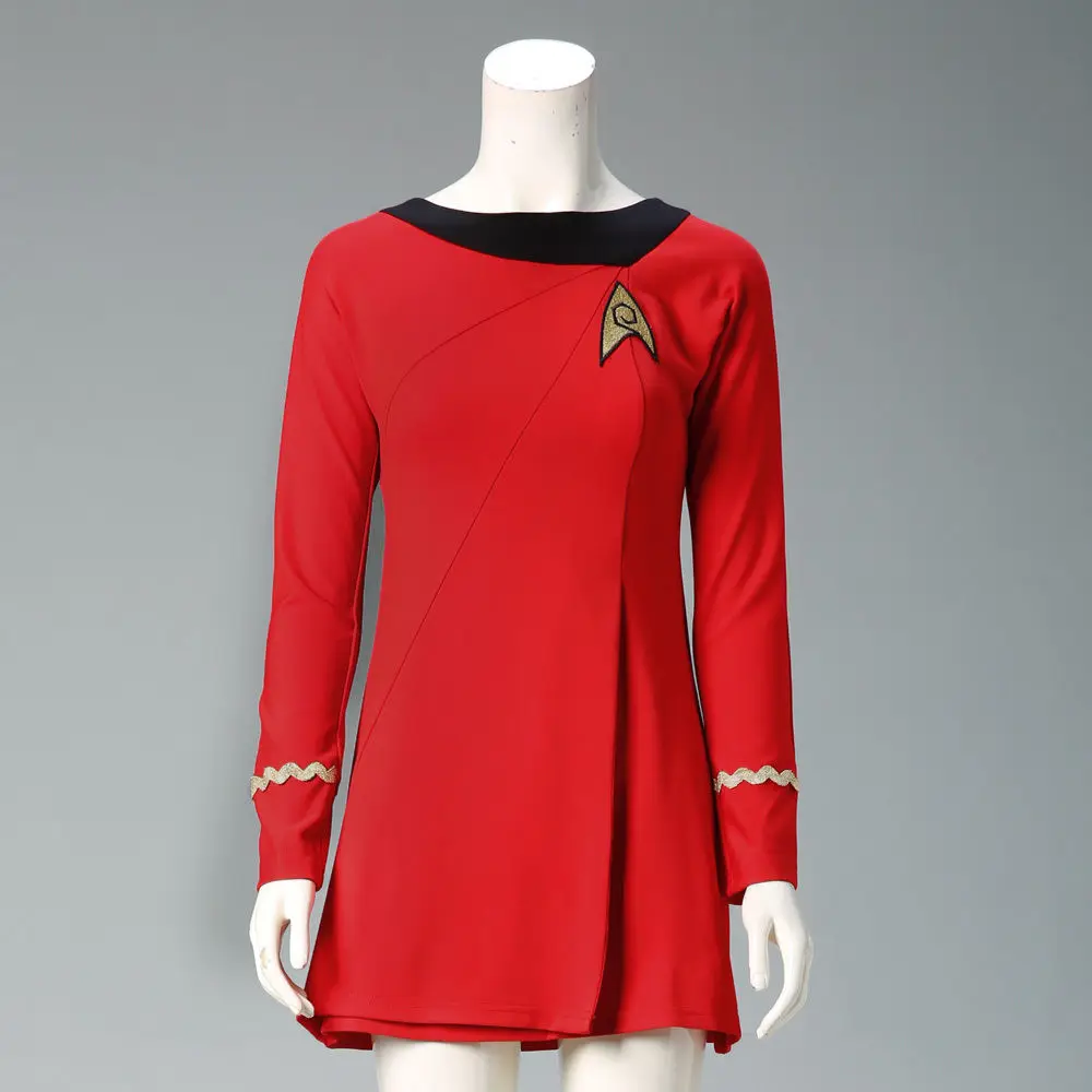 

Free Shipping Starreks Costumes Cosplay ST Female Duty Uniform Red Dress Cosplay Costumes For Halloween