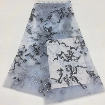 

Tollola Sequins flower French Nigerian Laces Fabrics High Quality Tulle African Laces Fabric Wedding African French Tulle Lace