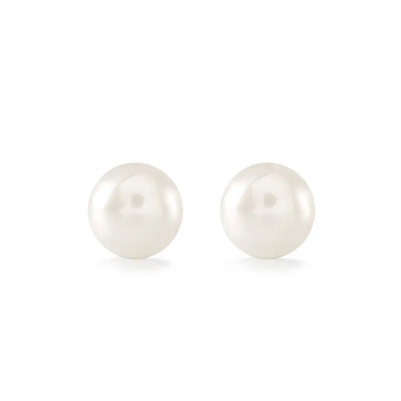 Pearl Stud Earring Simple Classic Design Round 10mm 12mm For Fashion Women 2022 New Year Jewelry Gifts