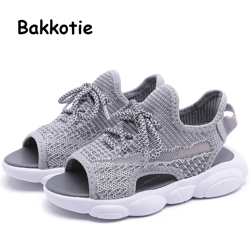 

Bakkotie 2019 Summer Baby Boys Black Sports Sandals Kids New Soft Beach Shoes Children Fashion Light Shoelace Casual Sandals