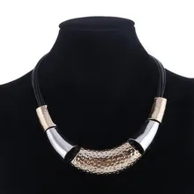 Новинка, длинное ожерелье, s воротник, Gros Collares Bib, массивная женская кожаная веревка, колье, ожерелье, винтажное массивное ожерелье, бусы, ювелирное изделие