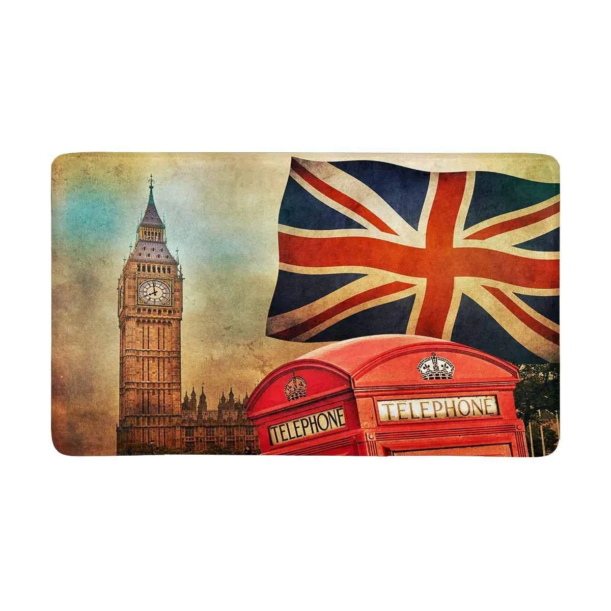 London England The Uk Telephone Red Booth Big Ben And Flag
