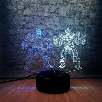 

Marvel Hero Hulk and Thanos RGB Night Light 3D LED Mix Color Mood Gradient Night Light LED Holiday Child Kid Toy Gift