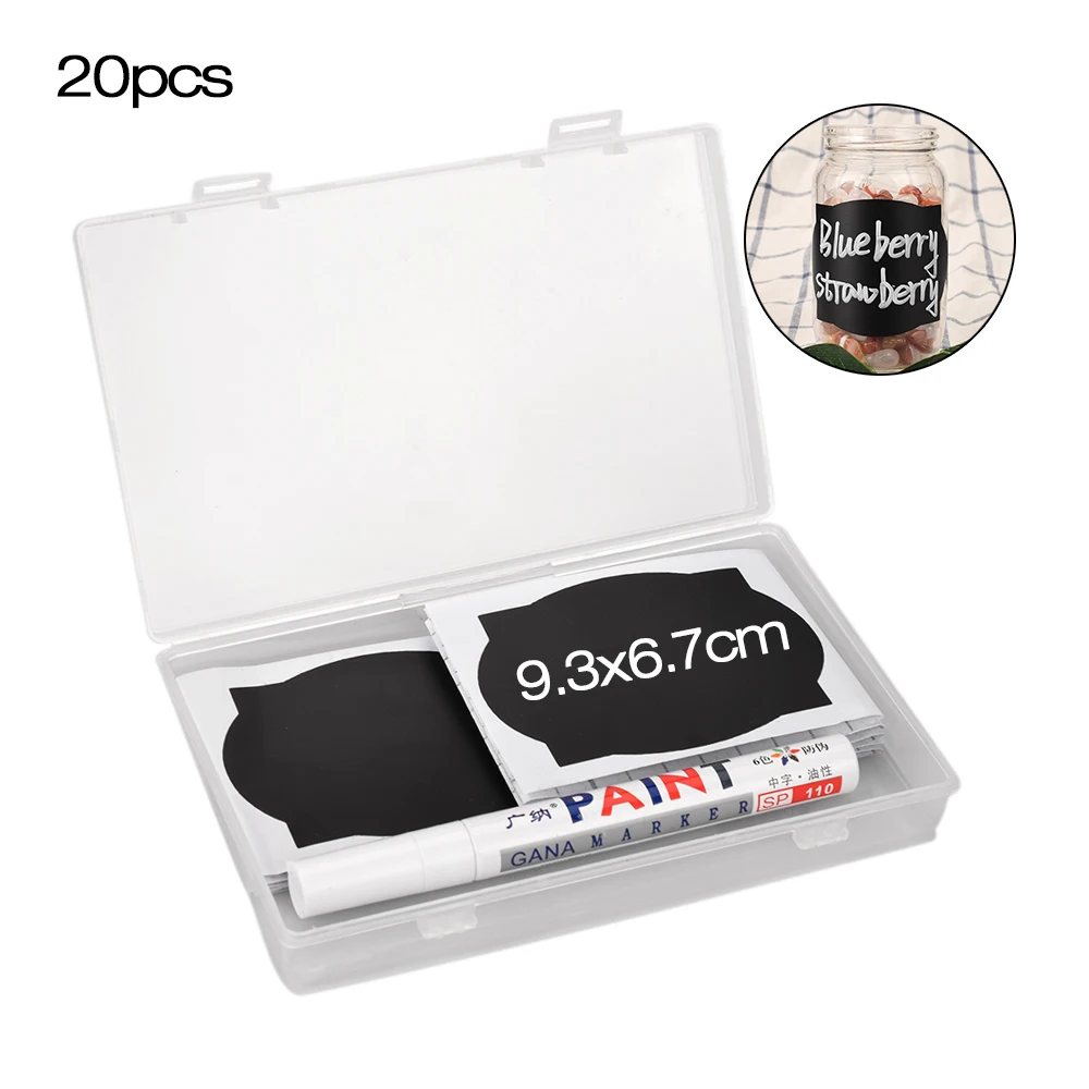 

20pcs Jars For Spices Stickers Kitchen Labels Jar Storage Organizer Bottles Glasses Candy Jars Spices Blackboard Label Sticker