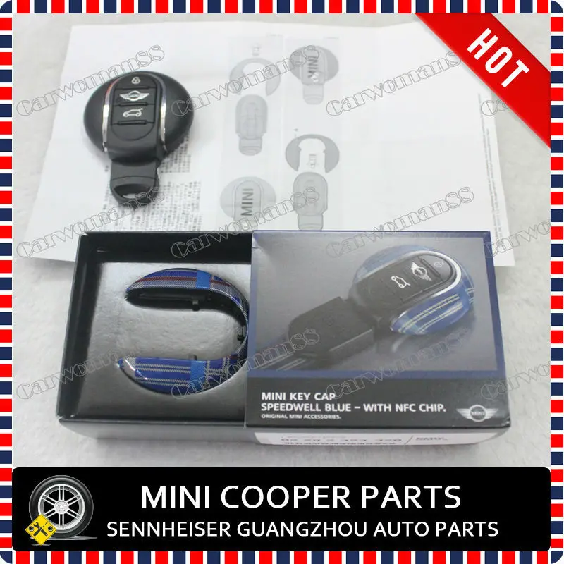 Как разобрать ключ мини купер Brand New Mini Cooper Car Key Cap And Lanyard Speedwell Blue Style With NFC Func