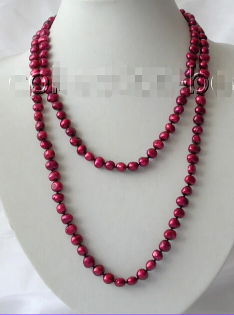

faststunning long 50" 9mm red baroque freshwater cultured pearl necklace m230