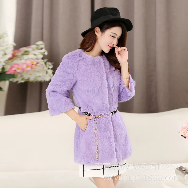 GratuiteHiver Moyen Lapin Livraison De Long Couleur Fourrure Manteau Femmes qzVSUpM