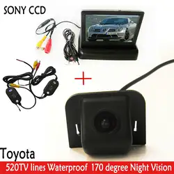 Sony CCD WI-FI Камера ночь vision170 заднего вида автомобиля Камера с 4.3 "Car Зеркало заднего вида складной Мониторы для Toyota Prius 2012