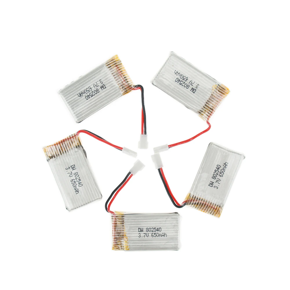 5 шт./3 7 в 650 мАч литий полимерная батарея SYMA X5C 1 X5 X5SC X5SW X6SW RC H9D H5C для дрона высокого