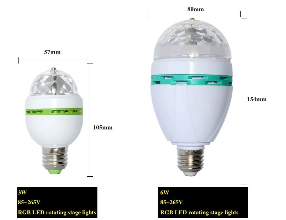 220 В 110 В светодиодный светильник лампа E27 3 Вт 6 Вт диско-светильник цветной Авто вращающийся сценический светильник RGB Светодиодный светильник для вечеринок праздничный светильник ing