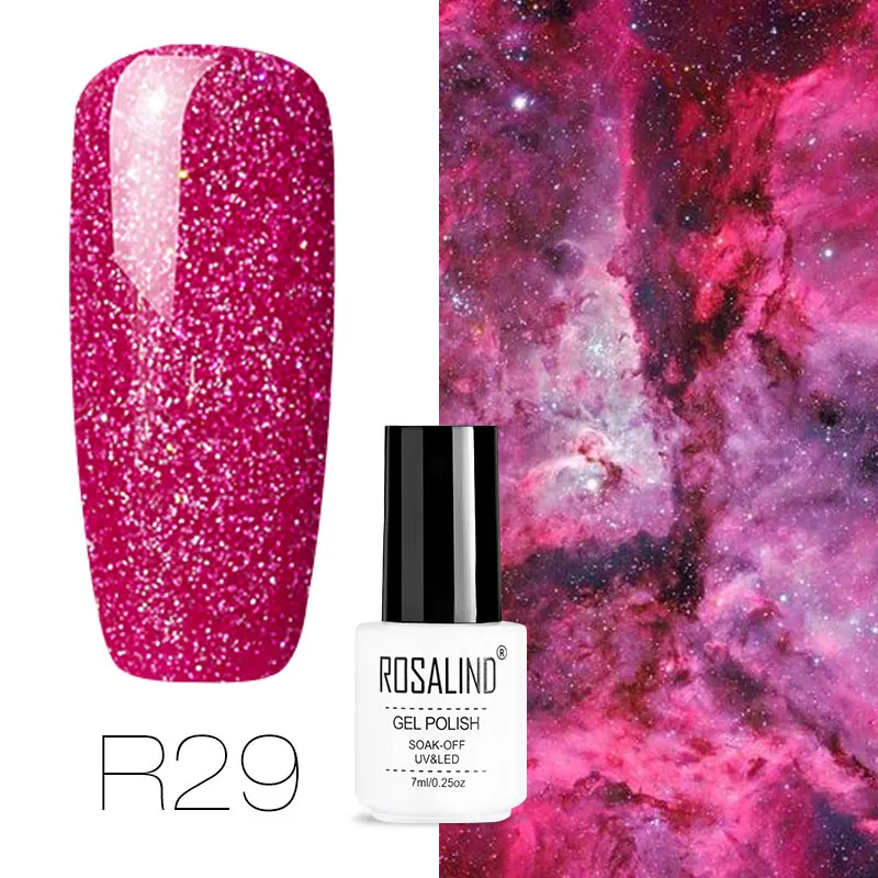 ROSALIND Гель-лак для ногтей гибридные Лаки Все для маникюра ногтей искусство Полупостоянный УФ светодиодный Гель-лак дизайн ногтей базовое верхнее покрытие - Цвет: R29