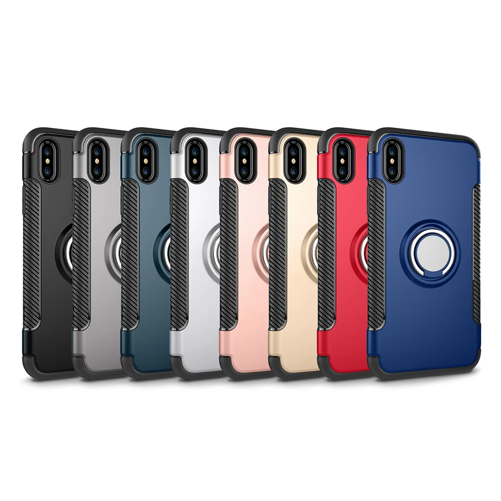

3D Ring Case For iPhoneX Case For iPhone11 Pro max 7 XS XR Cover 360 Magnetic Stand Silicone for iphone8 XS Max case Coque