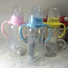 240 мл baby bottle соломы сок Бутылки для воды Training Cup новорожденных дети учатся Кормление питьевой ручка бутылки