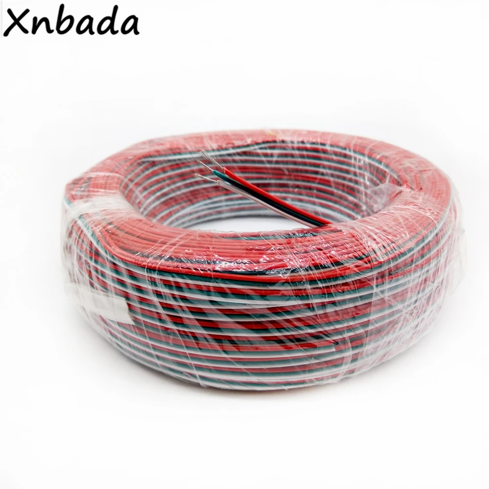 10~ 100 м Светодиодная лента провод кабель 22AWG 3Pin для WS2811 16703 WS2812B SK6812 Светодиодная лента