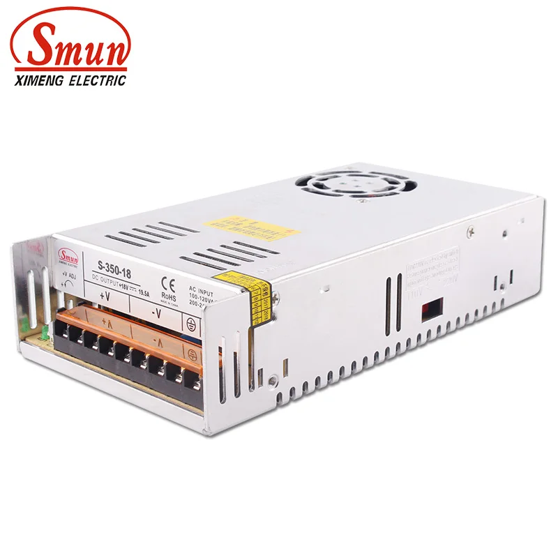 SMUN S-350-18 110VAC/220VAC вход 18VDC 19.5A выход 350W импульсный источник питания | Обустройство