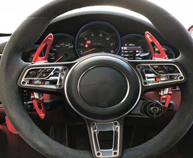 

Car Styling Steering Wheel DSG Paddle Shifters Extensions 2pcs For Porsche Panamera 2017 2018 / For Porsche Macan 2014-2018