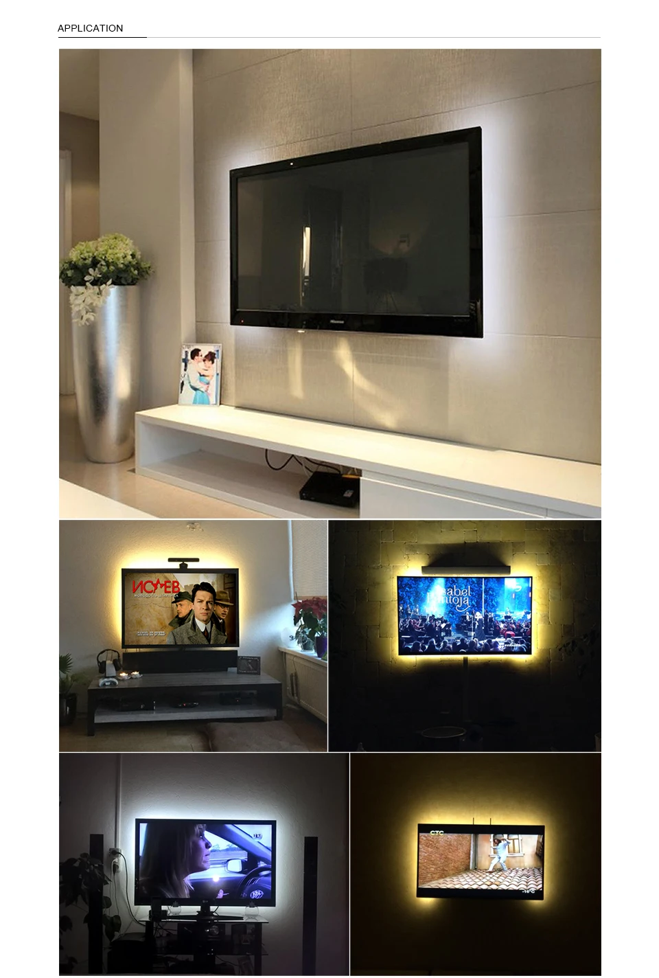 Светодиодный светильник для телевизора 1 м, 2 м, 3 м, 4 м, 5 м, светодиодный светильник-диод для настольного ПК, светодиодный светильник для шкафа