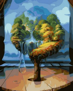 

Frameless oil painting by numbers paint by number for home decor oil picture painting 5065 abstract landscape