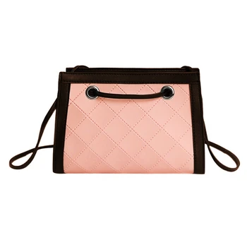 

Fashion New Stitching Messenger Bag Pressing Line Square Lattice Handbag Diagonal Small Square Crossbody Bags for women 2019