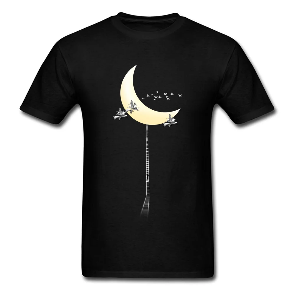 Crane Migration Normal April FOOL DAY Pure Cotton Crewneck Men's Tops Tees T-shirts Fashionable Short Sleeve Top T-shirts Crane Migration black