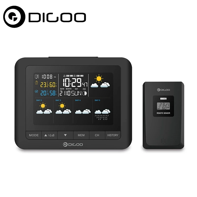 

Digoo DG-TH8805 Wireless Forcast Version Weather Station Color Screen Pressure Hygrometer Humidity Thermometer Temperature