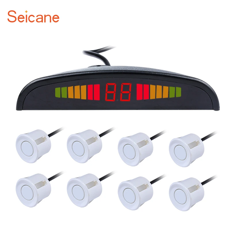 New Product  Seicane Car Auto 8 Parking Sensors Weatherproof Car Kit LED Display Monitor Backup Reversing Radar 
