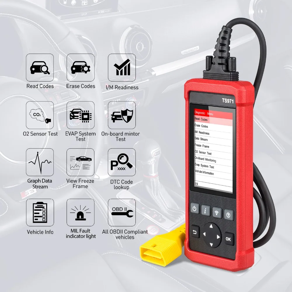 LAUNCH TS971 TPMS Bluetooth инструмент активации беспроводной датчик давления в автомобильных шинах Мониторинг 433 МГц/315 МГц PK TS401 TP200 EL-50448