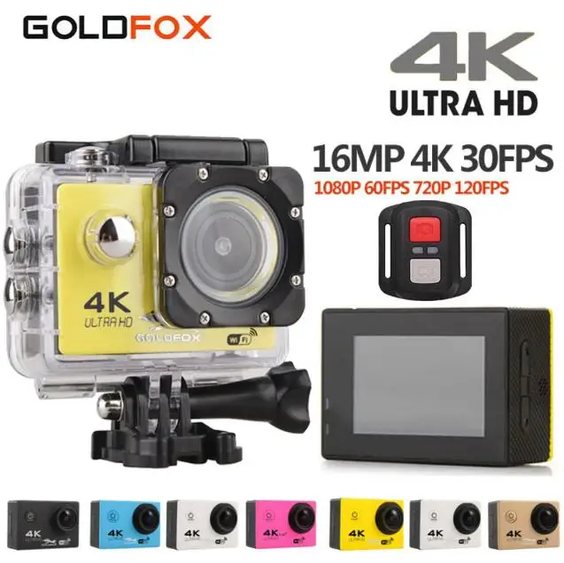 Экшн камера Goldfox F60R/F60 Ultra HD 4K/30fps Wi Fi 2 0 дюйма 170D Подводная Водонепроницаемая для