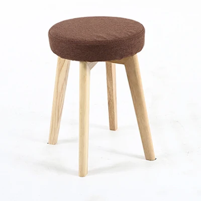 Louis Fashion Stools Ottomans Solid Wood Creative Dressing Nordic Fabric Can Be Disassembled and Washed Simple Modern Round - Цвет: G4