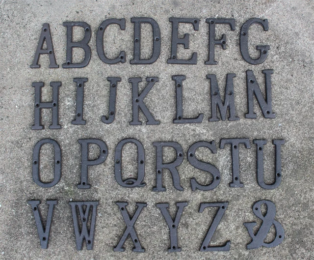 40 Rustic Cast Iron Letter Alphabet A Z, 0 9, &, Antique Metal House 40 Rustic Cast Iron letter Alphabet A-Z, 0-9, &, Antique Metal - 40 Rustic Cast Iron Letter Alphabet A Z, 0 9, &, Antique Metal House
