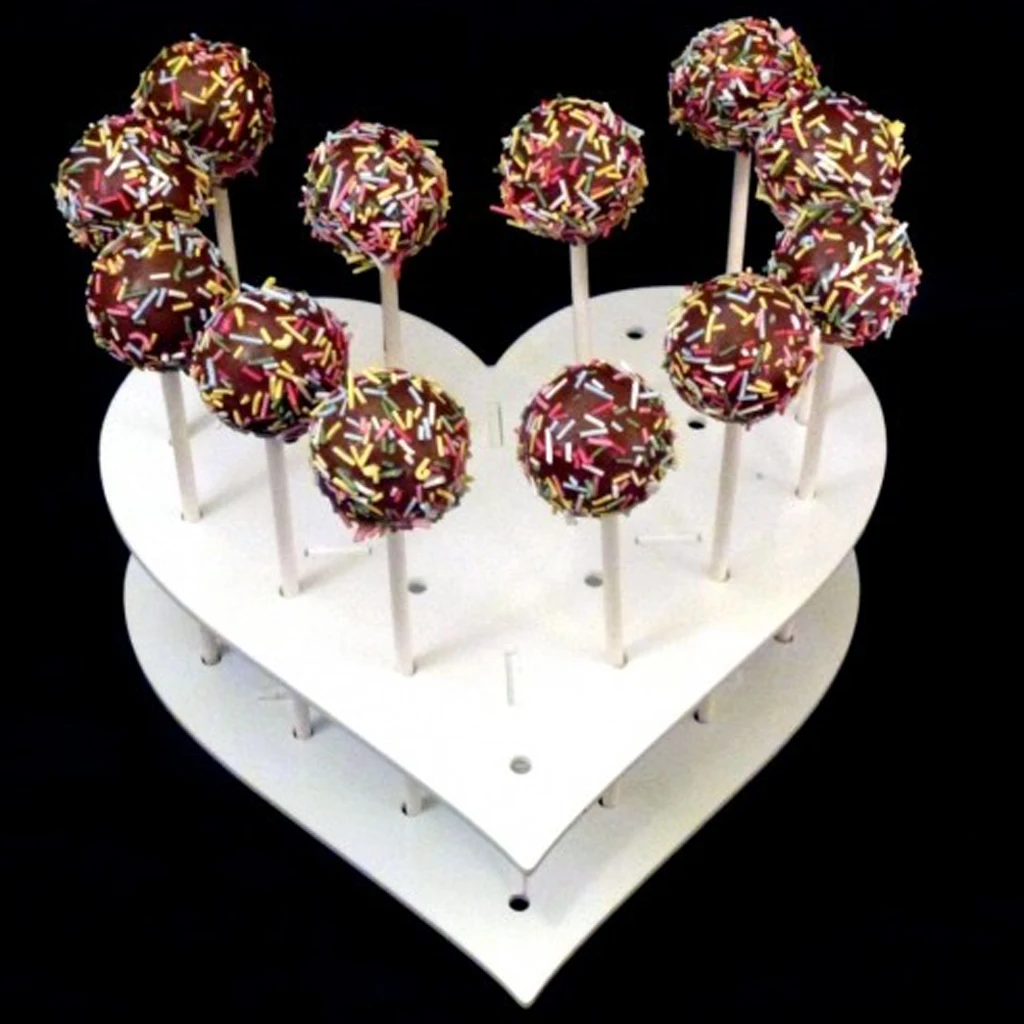 3-Tier 42 Holes Plastics Cake Pop Lollipop Cupcake Display Stand Wedding Party Decor Candy Stand Cake Tool Birthday Party Supply