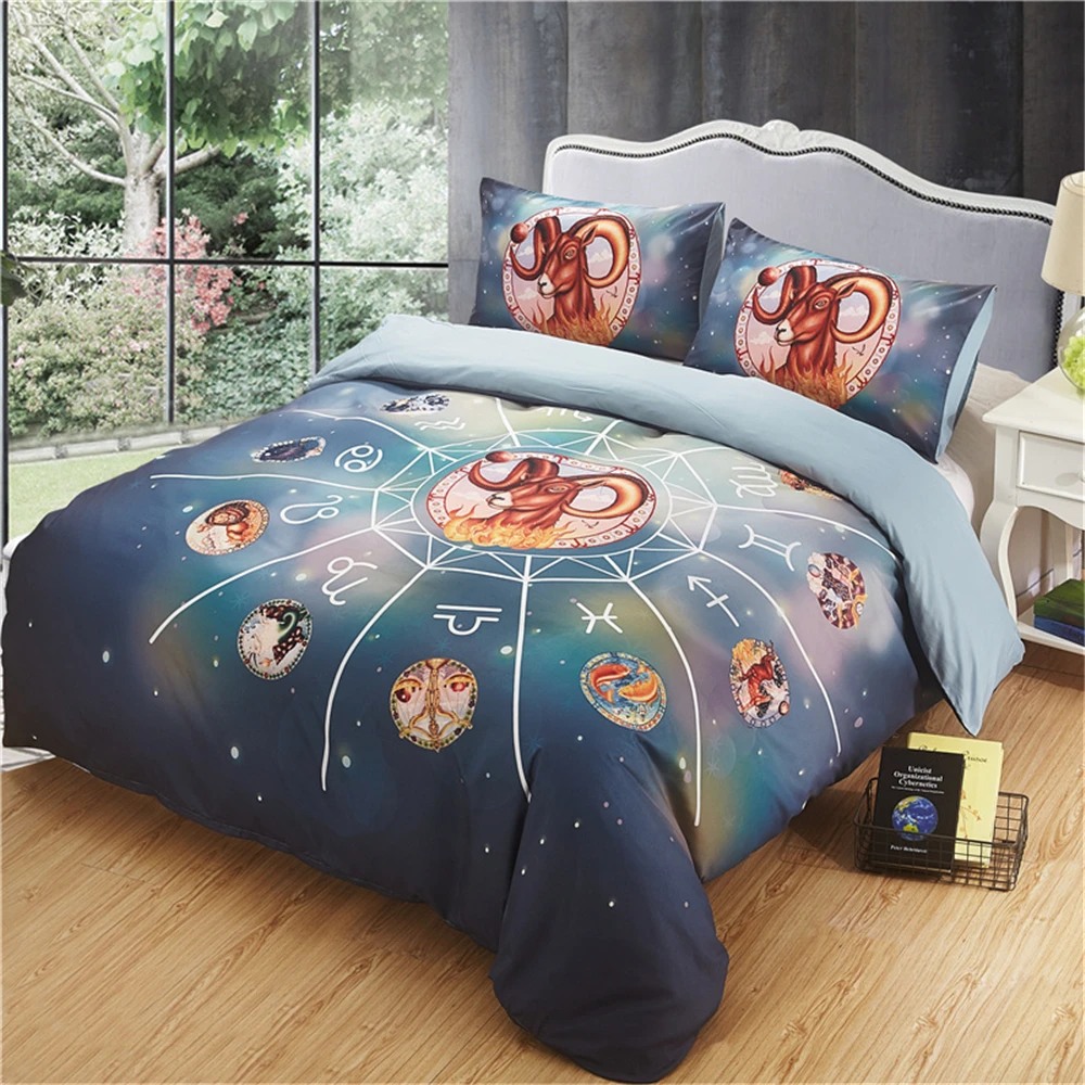 12 Constellation Pattern Best Bedding Sets Sagittarius for Kids Teens Reversible Bed Collection Duvet Cover 2/3 Piece | Дом и сад