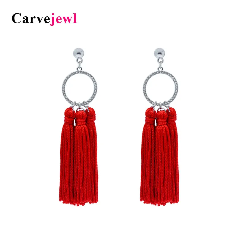 Серьги Carvejewl богемные серьги с кисточками хлопковые Преувеличенные 4 слоя