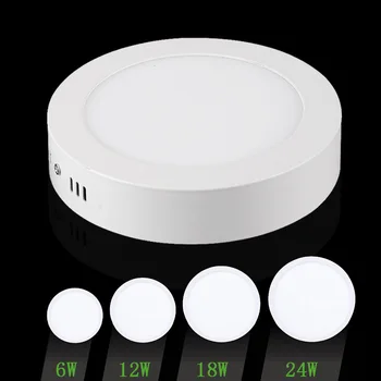 

Surface Mounted 6W 12W 18W 24W LED Round Panel 2835 led Downlight lighting Warm white/Cold White lamps for indoor iluminacion