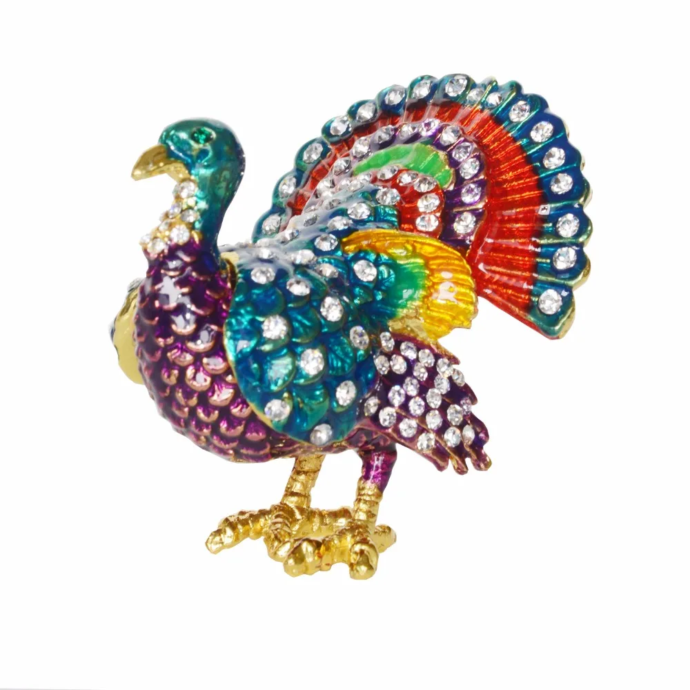 TBP1564-turkey trinket jewelry box