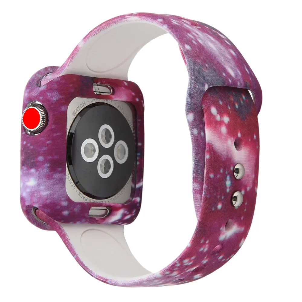 Odog ТПУ силиконовый ремешок для часов группа с защитную крышку для Apple Watch 4 серии 40 мм 44 мм браслет спортивные часы для Для женщин Для мужчин