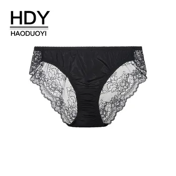 

HDY Haoduoyi European And American Temperament Pre-simple Back Lace Hollow Perspective Flower Decoration Thin Section Panties