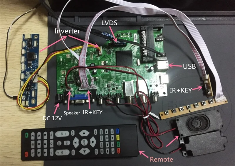 ZL. VST.3463GSA. Фунтов лёгкий нейлоновый трос цифровой сигнал DVB-S2 DVB-T2 DVB-C Универсальный ЖК-дисплей ТВ контроллер плата драйвера USB/ТВ/AV/HDMI/VGA V56 русский