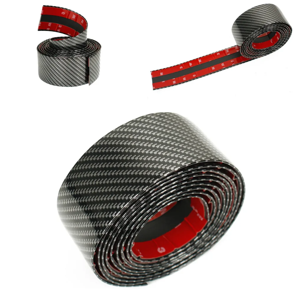 Car Styling Door Sill Protector Carbon Fiber Moulding Strip Trim Front