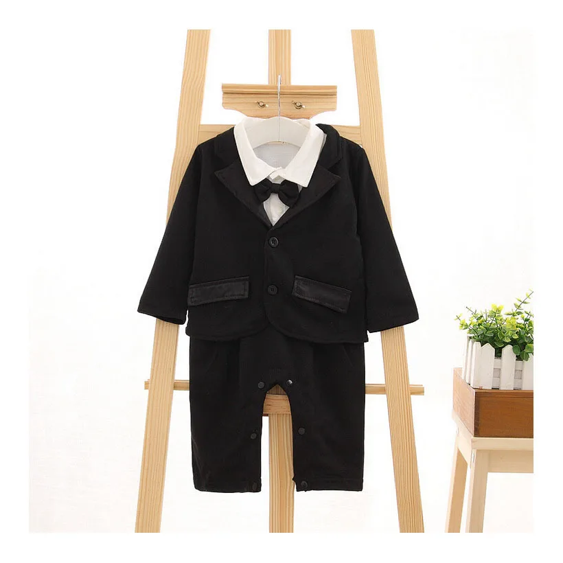 Autumn Gentleman Baby Clothing Set Tie long Sleeve Coat Newborn Boys Wedding Clothes Modern Wedding Suits For Baby Boys