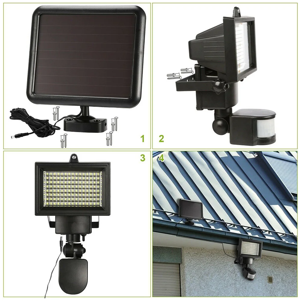 Lâmpada de Indução Solar ao ar Solares com Pir-sensor Detector de Movimento Lâmpada de Rua Parede-montado Solar Livre Holofotes Led Luz 120 2 Parede montado led solar luz 120 led