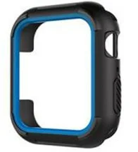 Силиконовый спортивный двухцветный Bumer чехол для Apple Watch Series 4 44 мм 40 мм защитная рамка для iWatch 4 44 мм 40 мм ремешок - Цвет: Black Blue