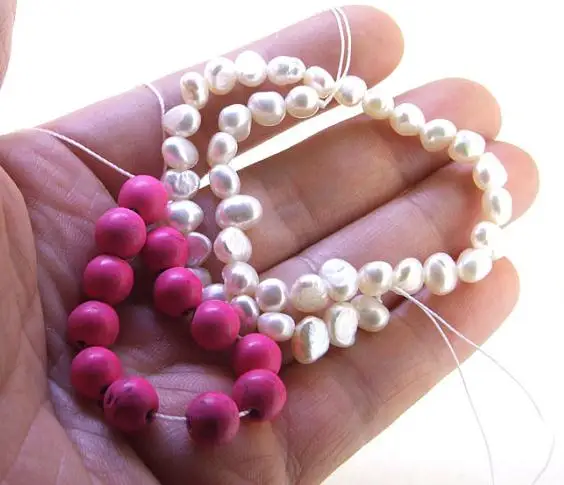 

Unique Pearls jewellery Store,White Freshwater Cultured Pearl Loose Beads Peach Turquoise Gemstone Loose Beads LC3-150